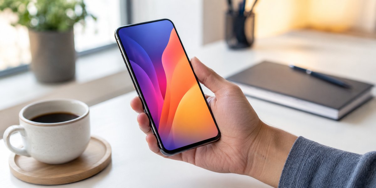 Person holding smartphone